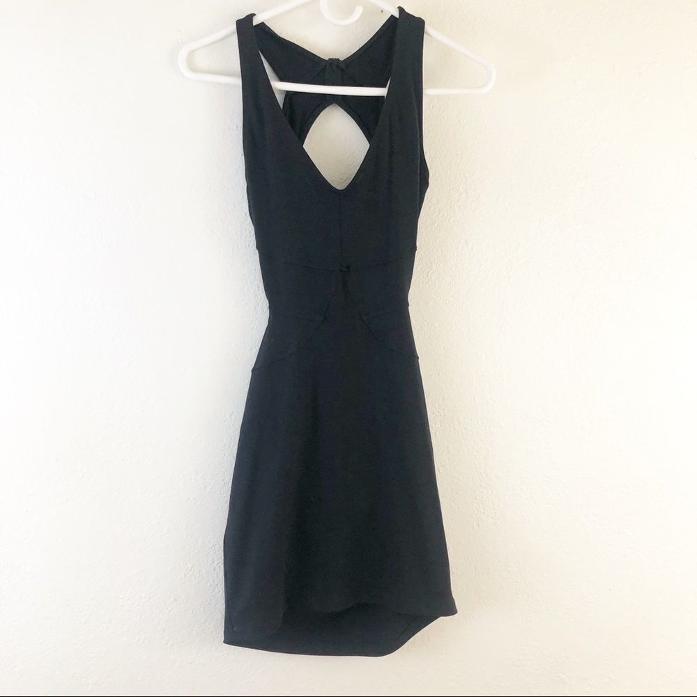 David Lerner Open Back Sleeveless spandex black dress size L